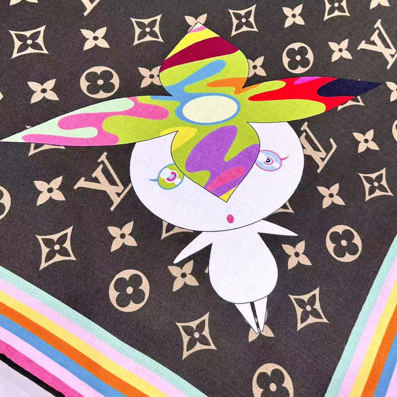 LV x TM scarf 135x135cm 30% silk 70% wool