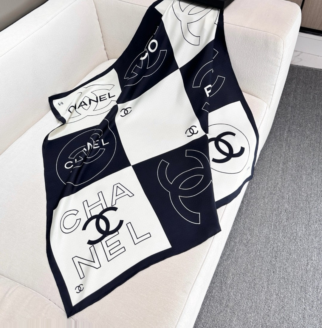 Ch*el silk scarf 90x90cm