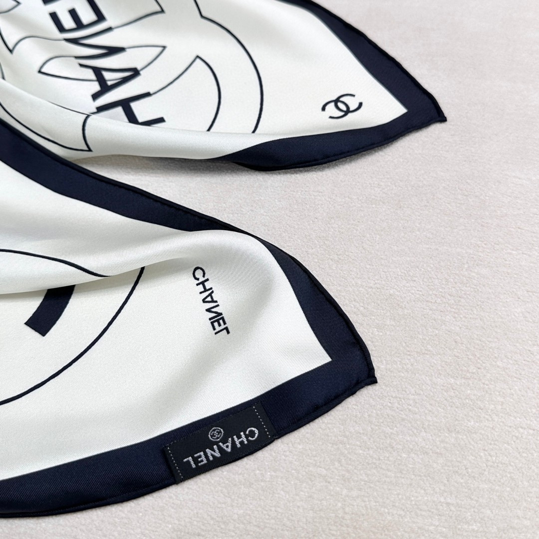 Ch*el silk scarf 90x90cm